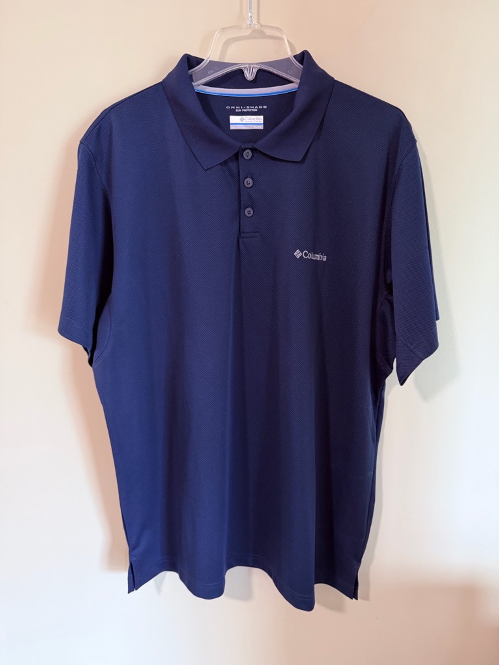 Columbia Men's XL Omni-Shade Navy Blue Short-Sleeve Polo